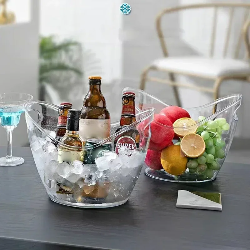 Wine Beer Holder - Cubo de Hielo Transparente de 4/8L,