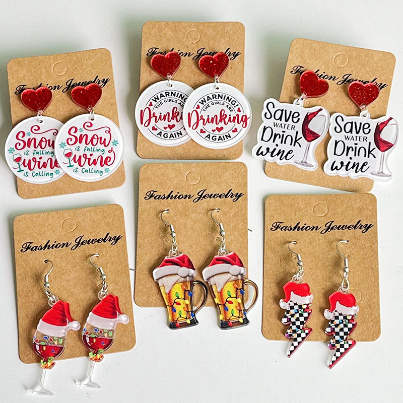 Pendientes acrílicos para fies - Wine Beer Hat reseña y precio