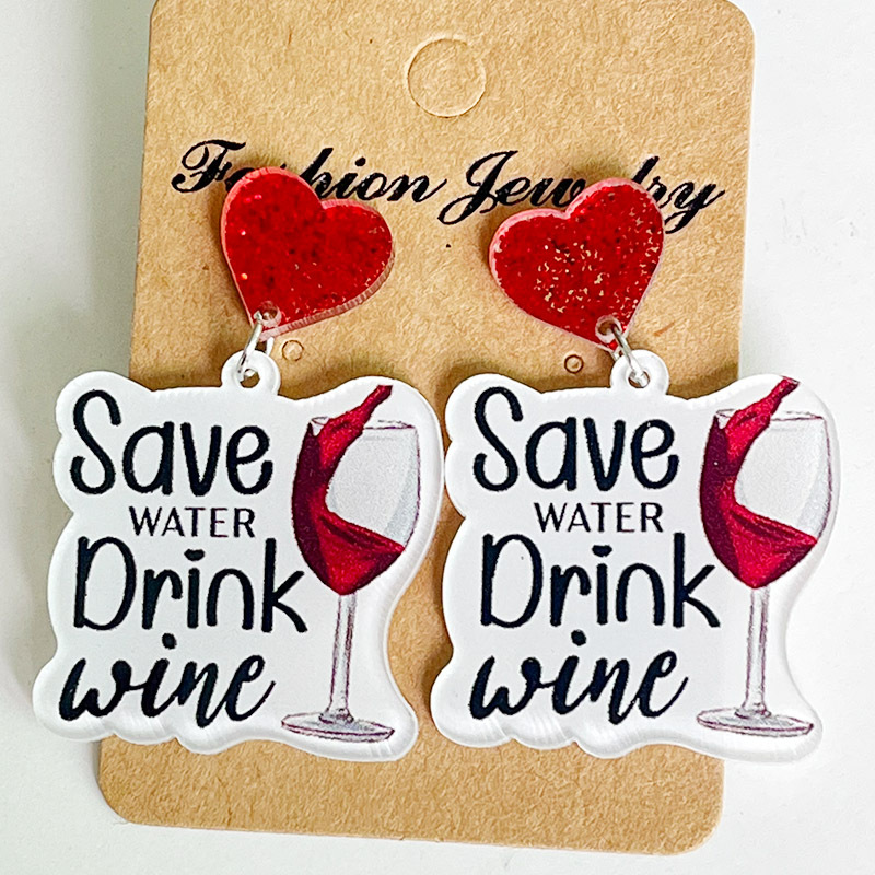 Pendientes acrílicos para fies - Wine Beer Hat reseña y precio