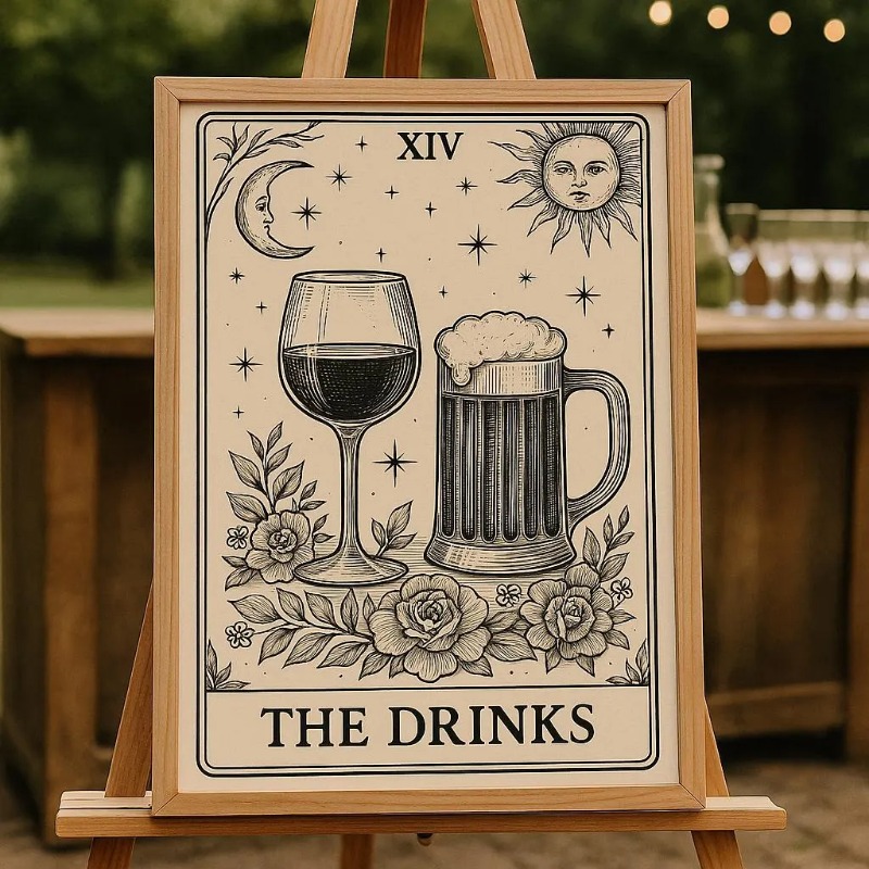 Póster Vintage de Tarot para B - Wine Beer Menu reseña y precio