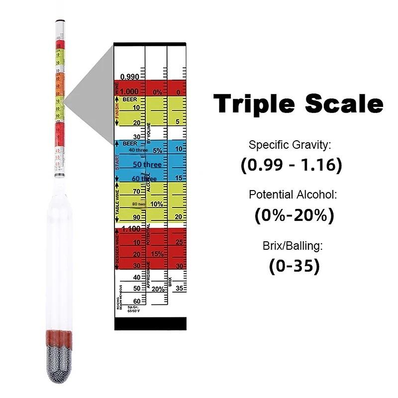 1 hidrómetro de 3 escalas para - Wine Beer And Cider reseña y precio