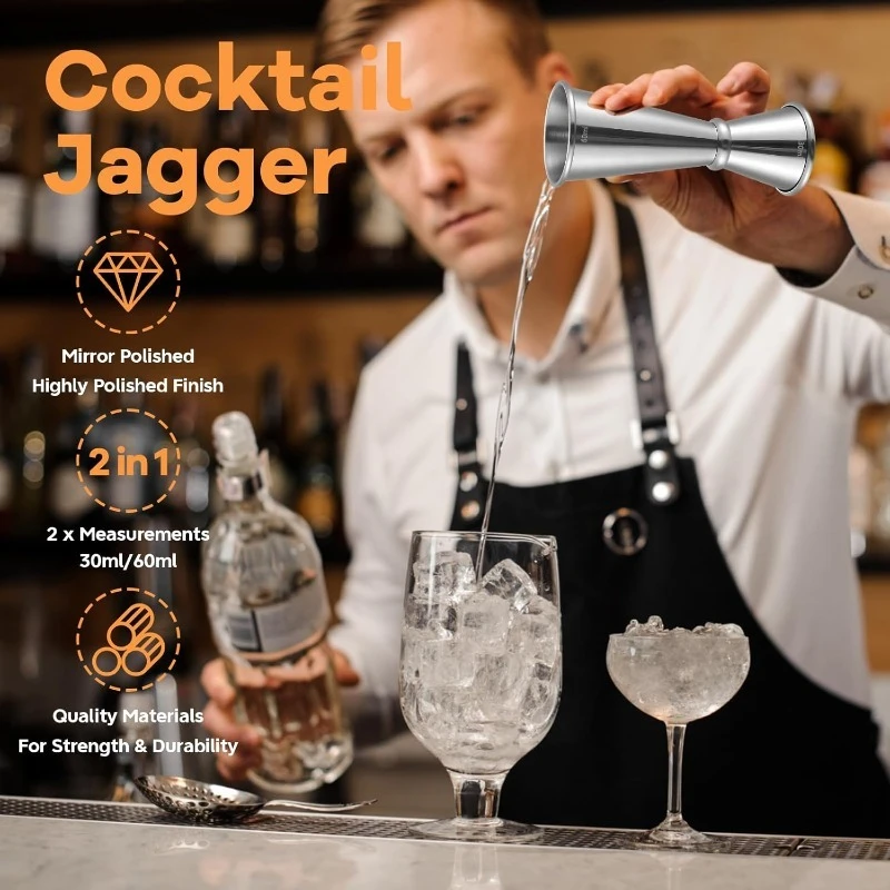Coctelera de vino de acero ino - Spirit Measure Jigger reseña y precio