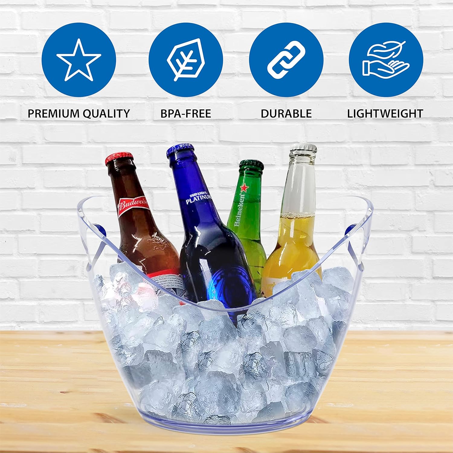 Cubo de hielo irrompible de PE - Wine Beer Holder reseña y precio